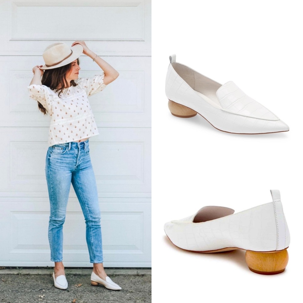 Jeffrey Campbell Vionna Leather Loafer White Size 7